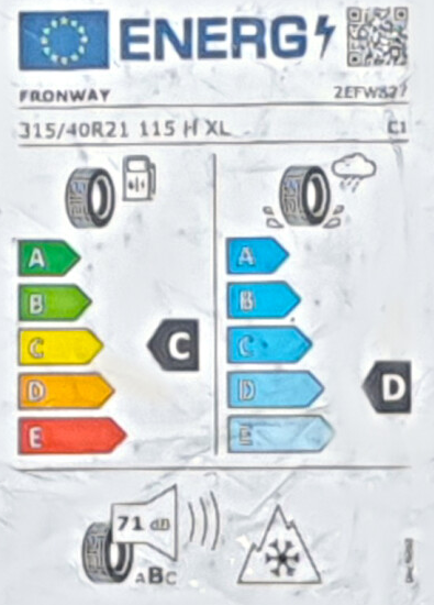 Fronway Ice Master II EU label